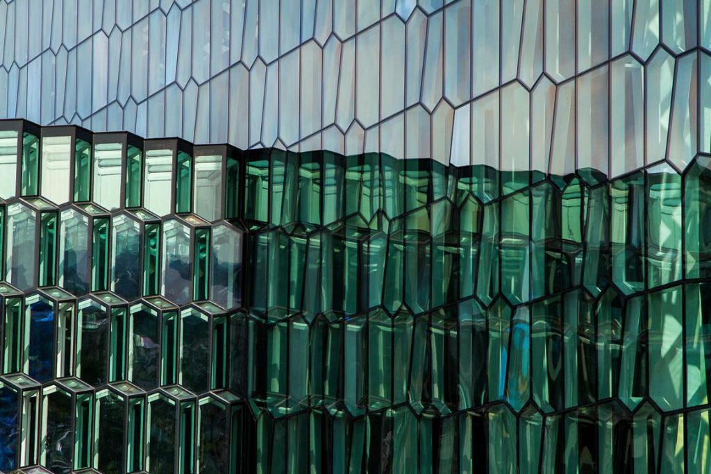 Detail der Glasfassade